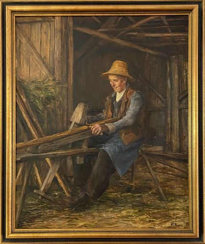 Hans Jakob Mann, Bauer Perchtold sen., 1951, Öl auf Malkarton, 85 x 65 cm, Privatbesitz, © Rosemarie Mann-Stein