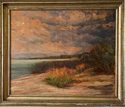 Hans Jakob Mann, Kittenbachmündung Holzhausen, 1956, Öl auf Malkarton, 65 x 80 cm, Privatbesitz, © Rosemarie Mann-Stein