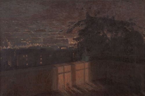 Robert Weise, Stuttgart bei Nacht, 1912, Öl auf Leinwand, 71 x 107 cm, Robert Bosch GmbH, Gerlingen, Foto: Kuhnle & Knödler, Radolfzell